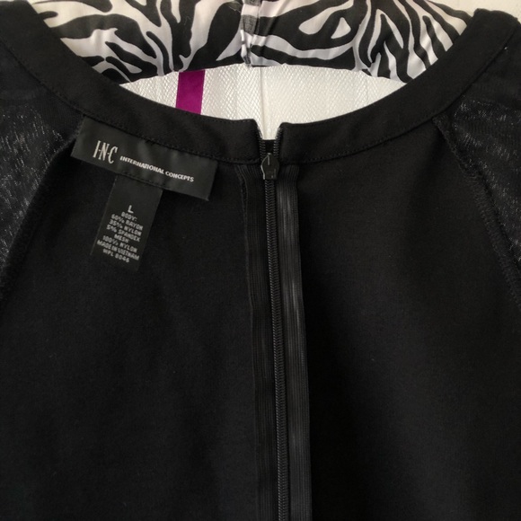 I-N-C International Concept black peplum top shirt - Picture 4 of 5